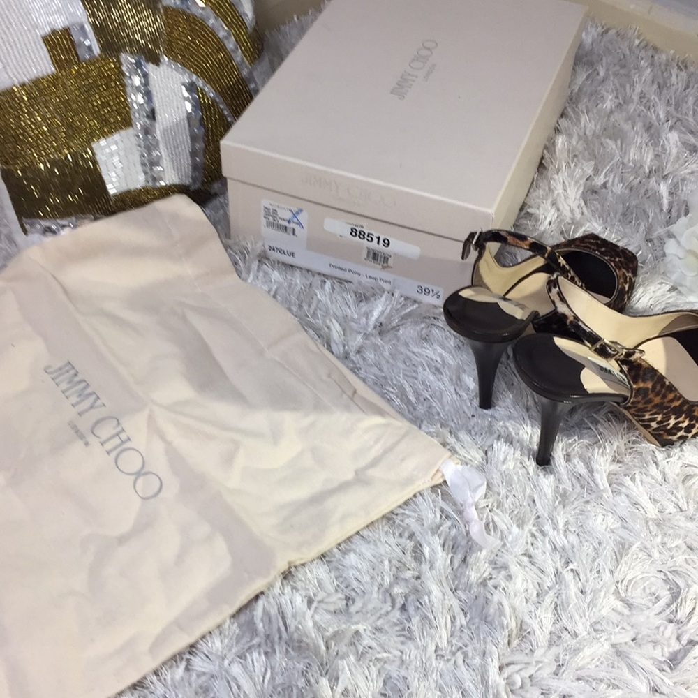 EUC Jimmy Choo Leopard print Calf Hair Heels, 9.5 - Picture 16 of 17